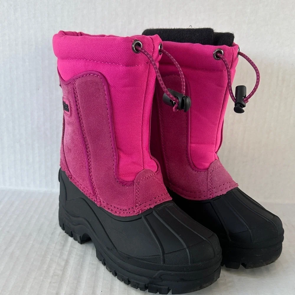 Totes Fuchsia and Black Winter Boots SZ 12